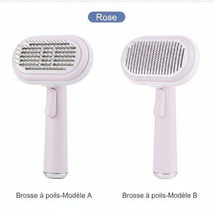 Kit soin chat Rose Tendresse - Brosse aiguilles épaisses. Brosse aiguilles fines.