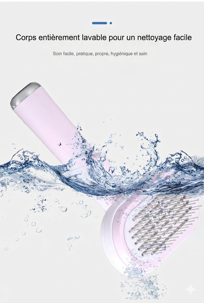 Brosse de toilettage chat 5-en-1 — corps entièrement lavable, soin facile, pratique et hygiénique