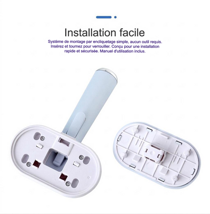Brosse de toilettage chat 5-en-1 — système de montage par encliquetage simple, installation rapide sans outil